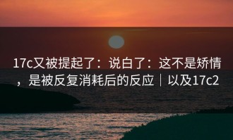 17c又被提起了：说白了：这不是矫情，是被反复消耗后的反应｜以及17c2