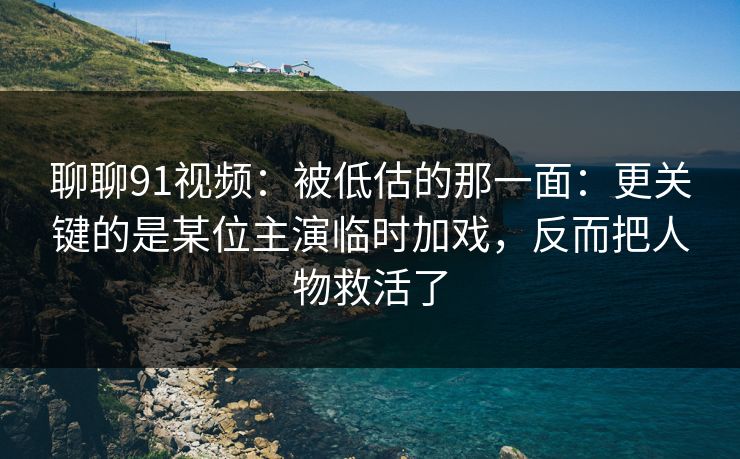 聊聊91视频：被低估的那一面：更关键的是某位主演临时加戏，反而把人物救活了