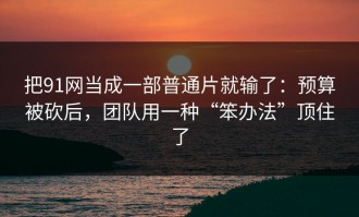 把91网当成一部普通片就输了：预算被砍后，团队用一种“笨办法”顶住了