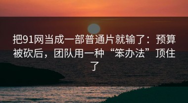 把91网当成一部普通片就输了：预算被砍后，团队用一种“笨办法”顶住了