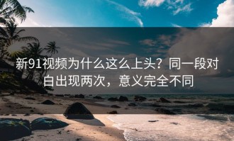 新91视频为什么这么上头？同一段对白出现两次，意义完全不同
