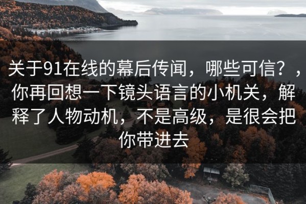 关于91在线的幕后传闻，哪些可信？，你再回想一下镜头语言的小机关，解释了人物动机，不是高级，是很会把你带进去