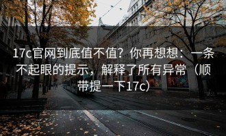 17c官网到底值不值？你再想想：一条不起眼的提示，解释了所有异常（顺带提一下17c）