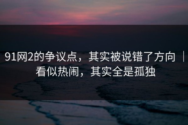 91网2的争议点，其实被说错了方向 ｜ 看似热闹，其实全是孤独