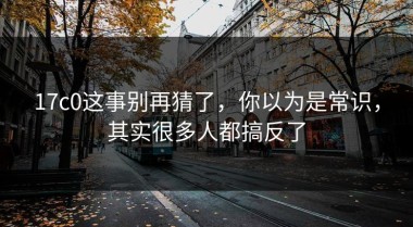 17c0这事别再猜了，你以为是常识，其实很多人都搞反了
