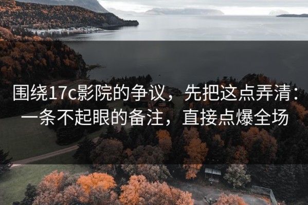 围绕17c影院的争议，先把这点弄清：一条不起眼的备注，直接点爆全场