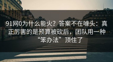 91网0为什么能火？答案不在噱头：真正厉害的是预算被砍后，团队用一种“笨办法”顶住了