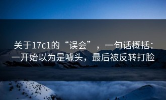 关于17c1的“误会”，一句话概括：一开始以为是噱头，最后被反转打脸