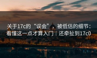 关于17c的“误会”，被低估的细节：看懂这一点才算入门｜还牵扯到17c0