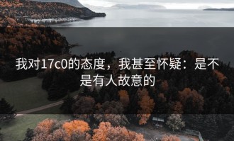我对17c0的态度，我甚至怀疑：是不是有人故意的