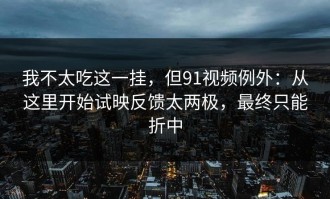 我不太吃这一挂，但91视频例外：从这里开始试映反馈太两极，最终只能折中