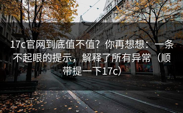 17c官网到底值不值？你再想想：一条不起眼的提示，解释了所有异常（顺带提一下17c）