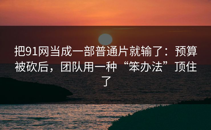 把91网当成一部普通片就输了：预算被砍后，团队用一种“笨办法”顶住了