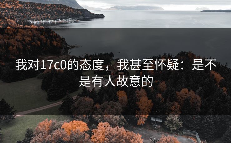 我对17c0的态度,我甚至怀疑:是不是有人故意的 我对17c0的态度,我甚至怀疑:是不是有人故意的
