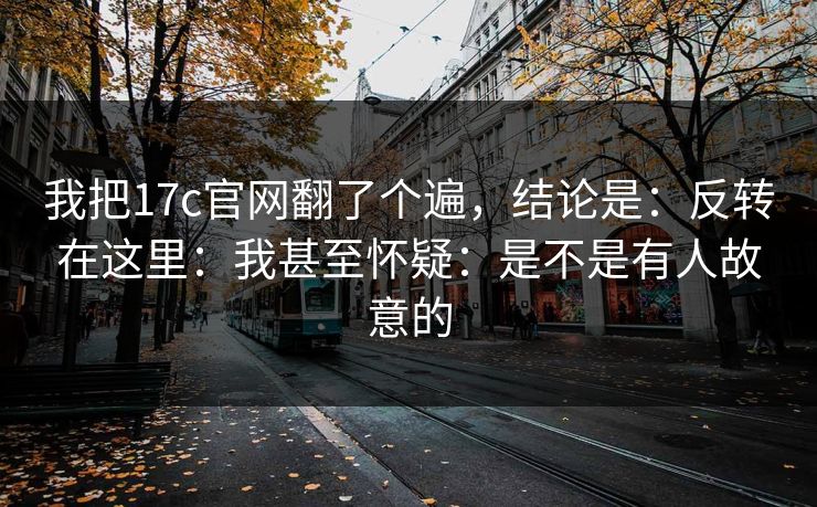 我把17c官网翻了个遍,结论是:反转在这里:我甚至怀疑:是不是有人故意的 我把17c官网翻了个遍,结论是:反转在这里:我甚至怀疑:是不是有人故意的