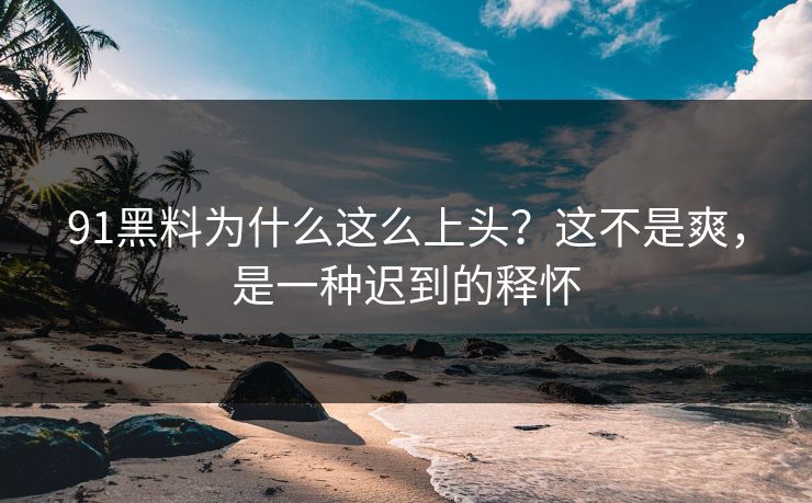 91黑料为什么这么上头?这不是爽,是一种迟到的释怀 91黑料为什么这么上头?这不是爽,是一种迟到的释怀